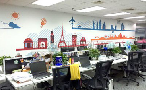 界首教你设计办公室墙绘的方法。