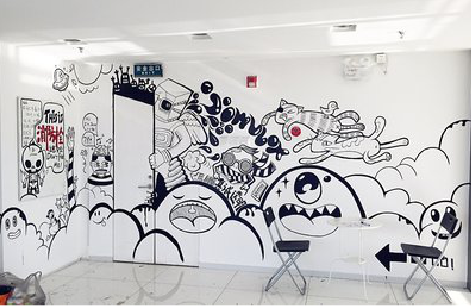 界首手绘墙并非传统涂鸦。